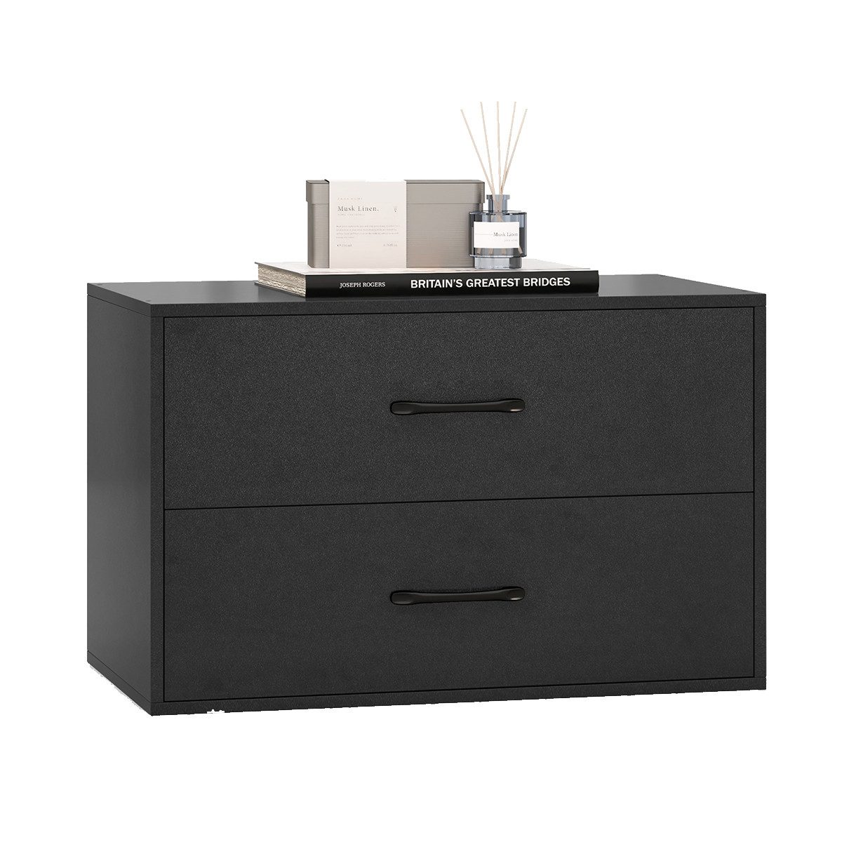 COSTWAY Nachtschrank 2 Schubladen, Schubladenschrank stapelbar, 60x34x38cm günstig online kaufen