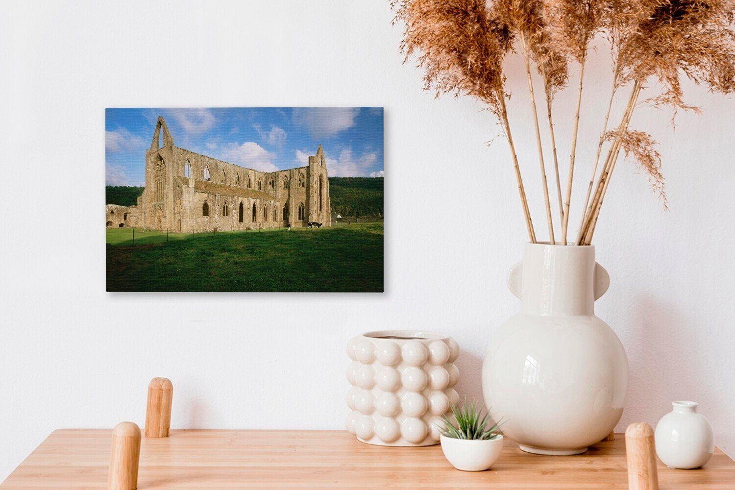 cm Abbey in Seitenansicht von Leinwandbilder, OneMillionCanvasses® Wandbild Aufhängefertig, Wales, St), Tintern 30x20 Leinwandbild Wanddeko, (1