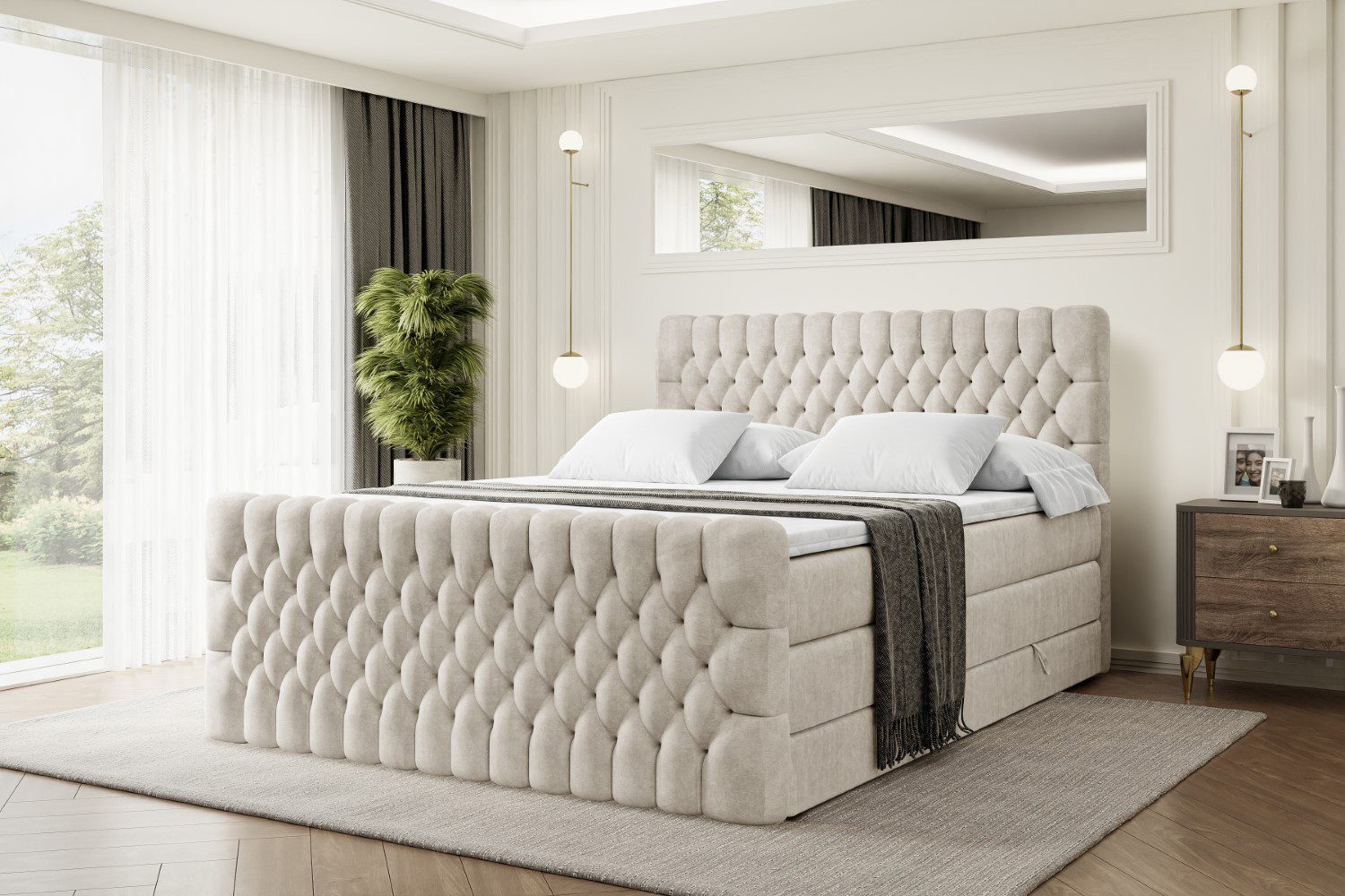 ALTDECOR Boxspringbett SERENE-Z KING (Multipocket-Matratze H4, günstig online kaufen