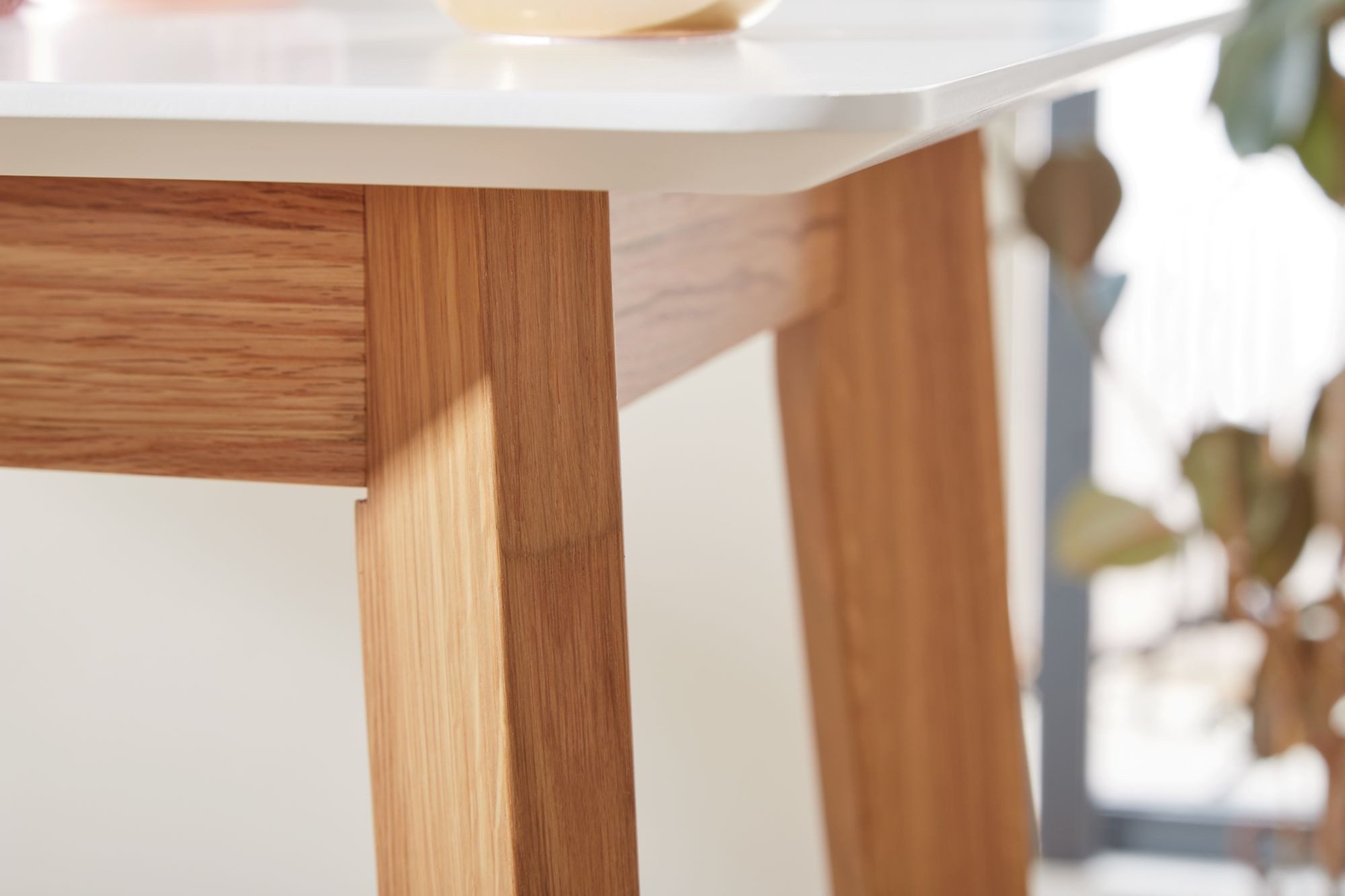 FineBuy Stehtisch 60x110x60 cm Weiß, Bartisch für 4 Personen, Moderner Tisch für Bar, Design Partytisch Holz, Hochtisch Eiche Skandinavisch – Bild 5 von 5