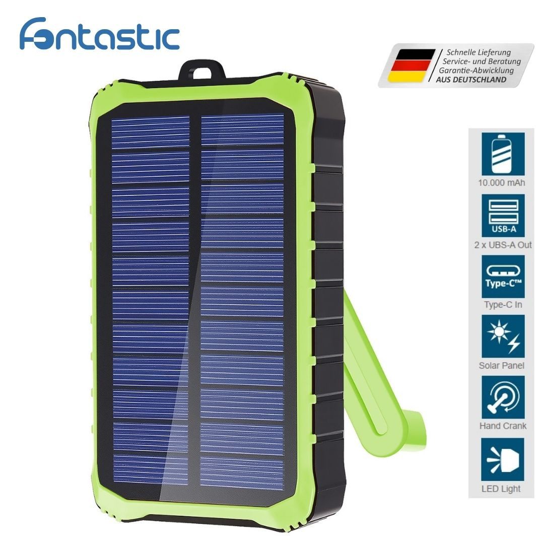 fontastic Solar Power Bank Crank10 Solar Powerbank