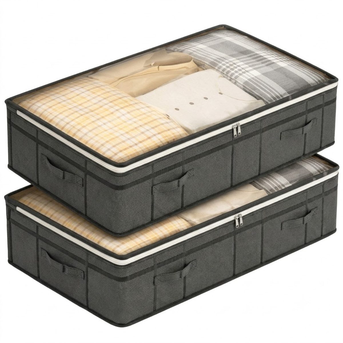 R2 Invest Aufbewahrungstasche 2er Set 100 × 50 × 25 cm mit Sichtfenster (2-tlg)