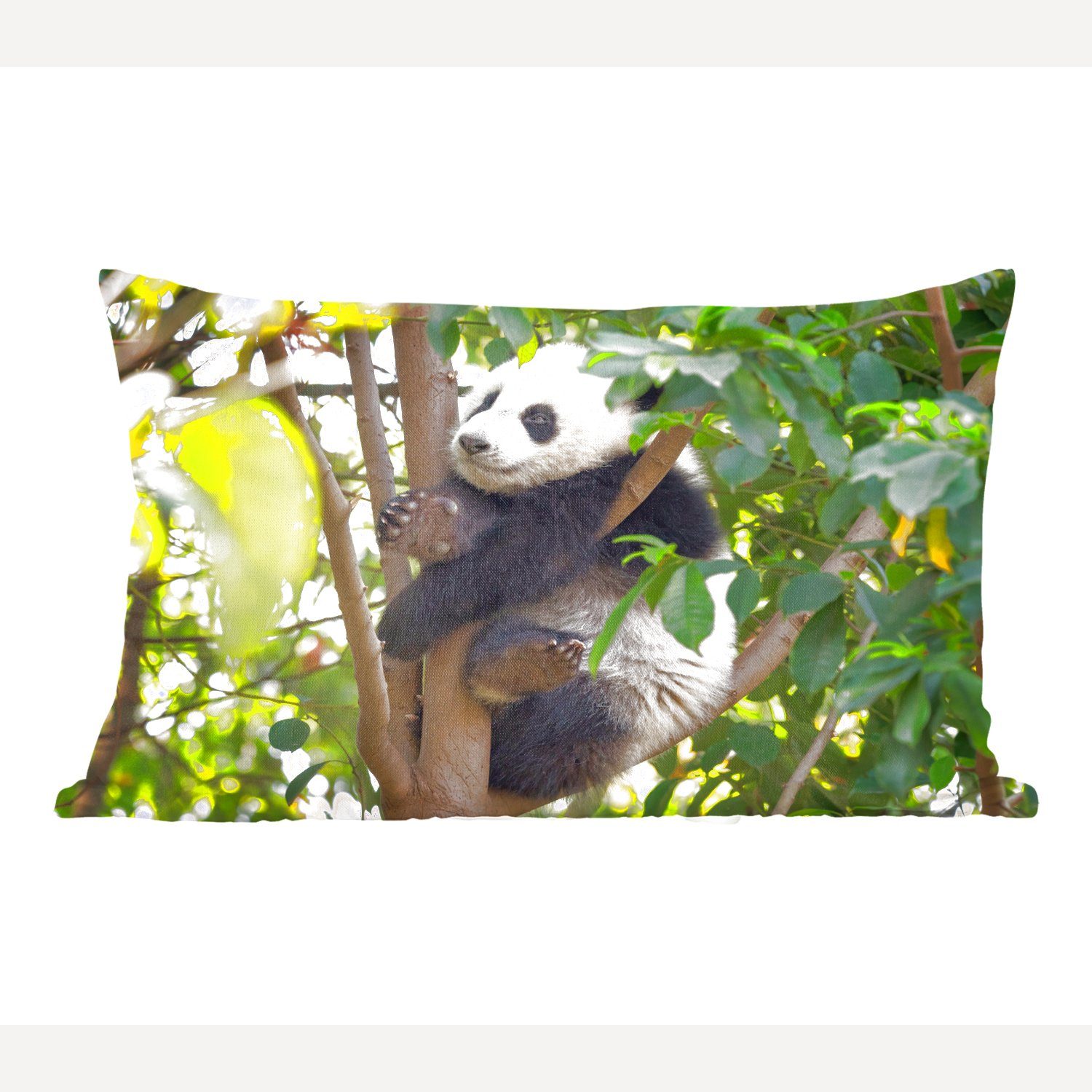 MuchoWow Dekokissen Baum, - Dekokissen Schlafzimmer Panda mit Zierkissen, - Füllung, Dekoration, Tier Wohzimmer