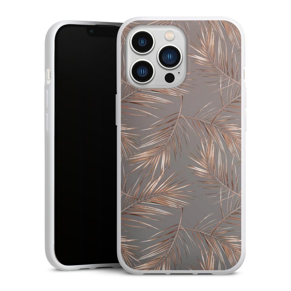 DeinDesign Handyhülle Gold & Kupfer Muster Palme Palmneedles, Apple iPhone 13 Pro Silikon Hülle Bumper Case Handy Schutzhülle