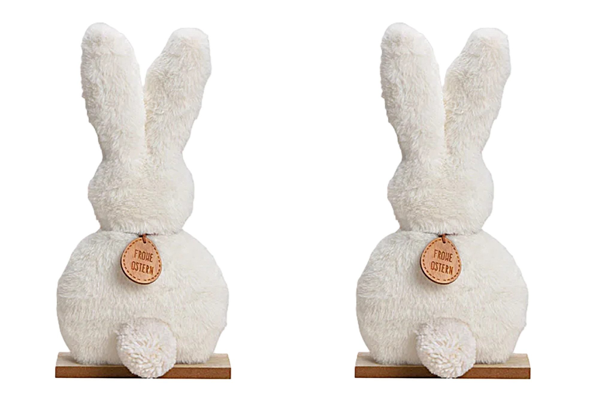 Wurm Osterhase Hase Deko Ostern Weiß 2er Set Plüsch Modern 23 cm (2 St), 2er Set