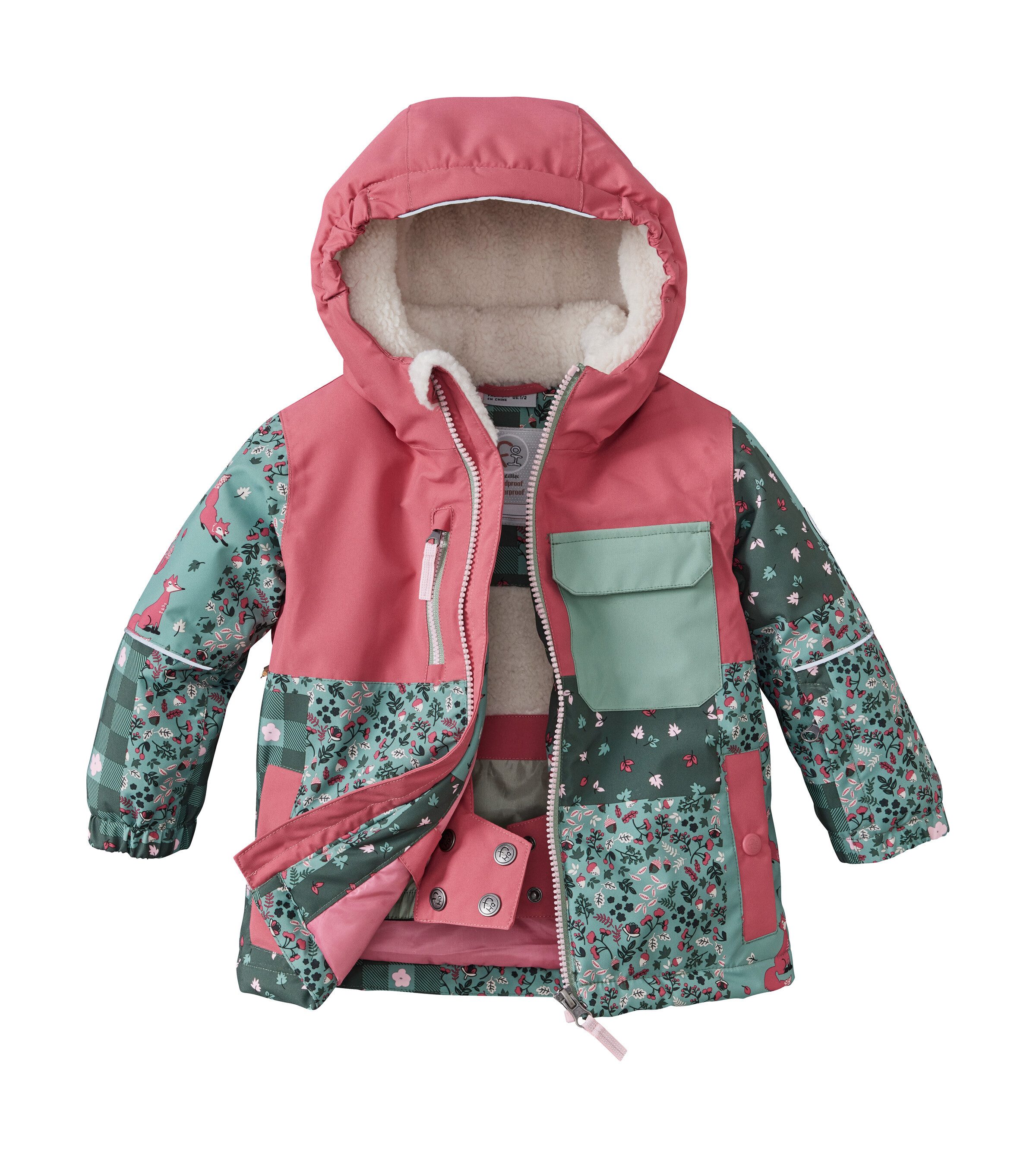 first instinct by killtec Skijacke FISW 43 MNS SKI JCKT Wind- und wasserdichte Kinderjacke mit Fleecekapuze und Schneefang