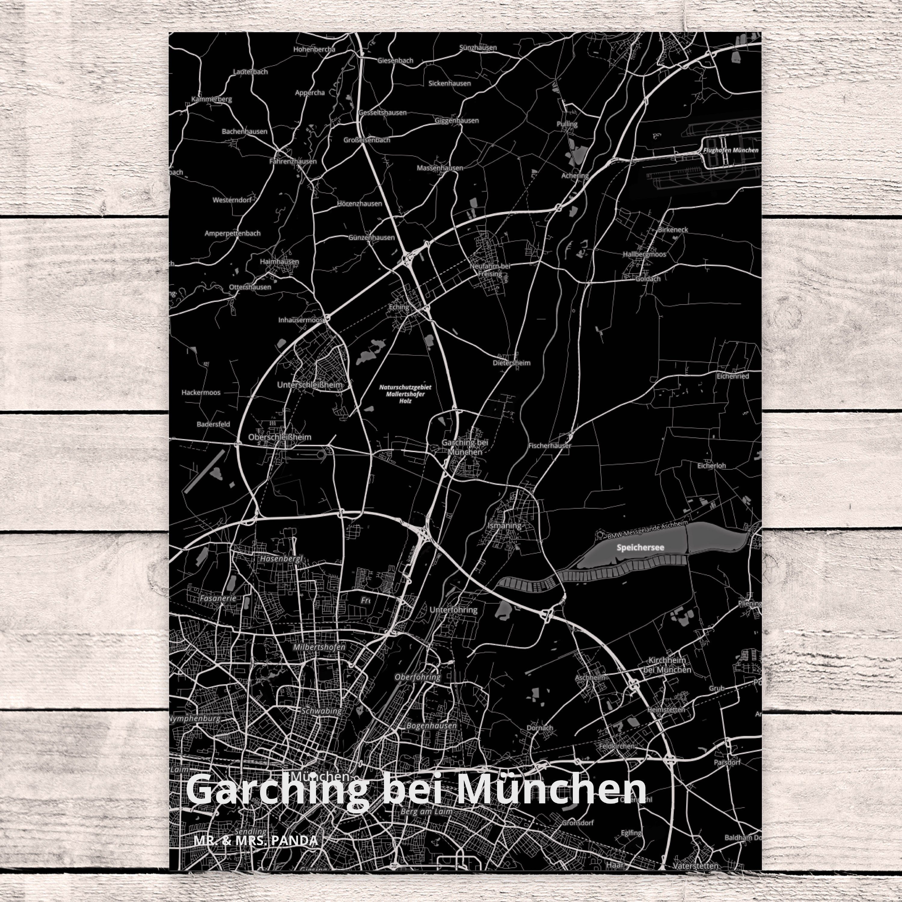 Mr. & Mrs. München Geschenk, Garching Postkarte Stadt, Panda Ansichtskarte, Dorf Städte, - bei