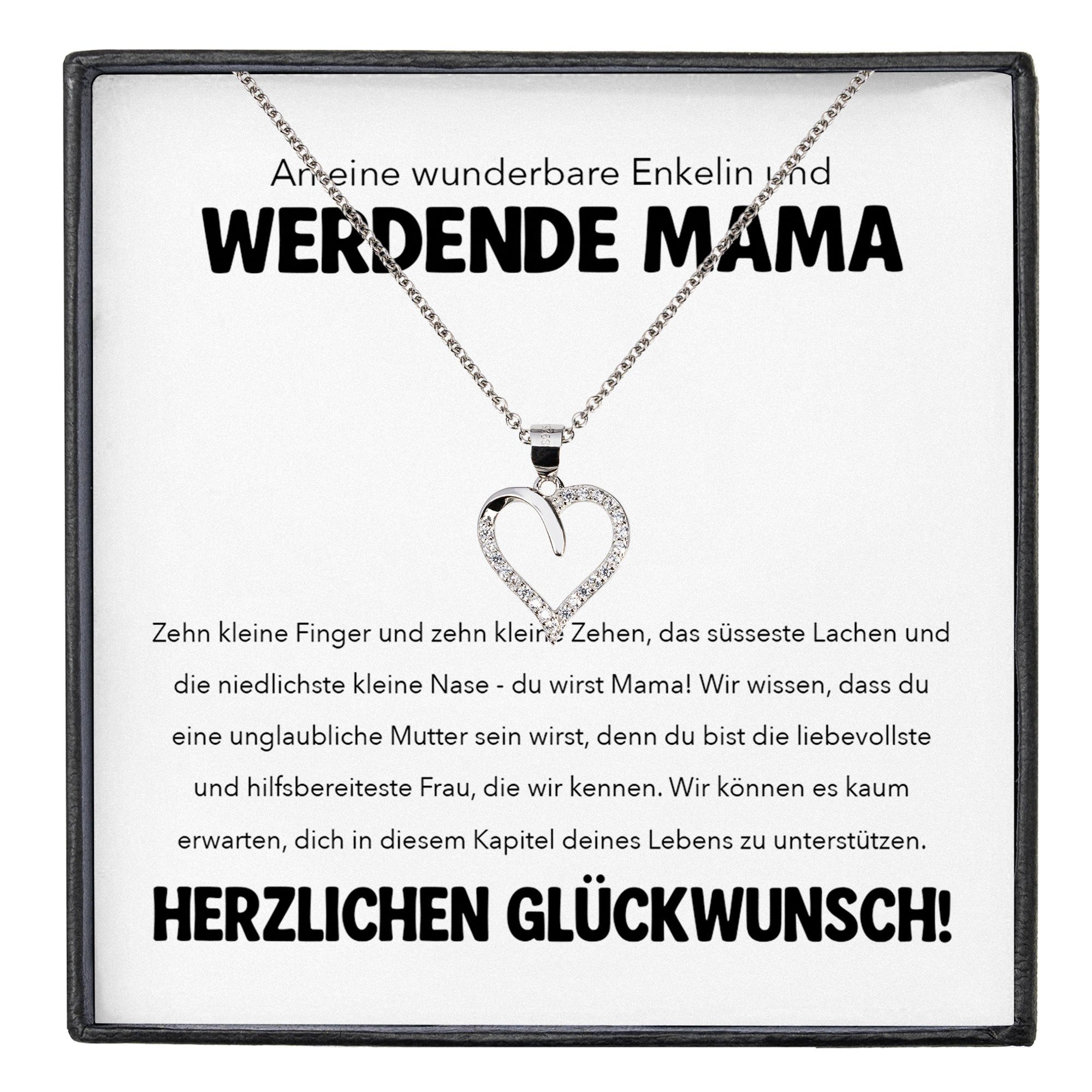 22Feels Schmuckset Geschenk für schwangere Enkelin Babyparty Babyshower Mom To Be Werdend (inkl. Geschenktasche, Karte, Poliertuch, Beutel), Silber 925/000, Karte Made In Germany