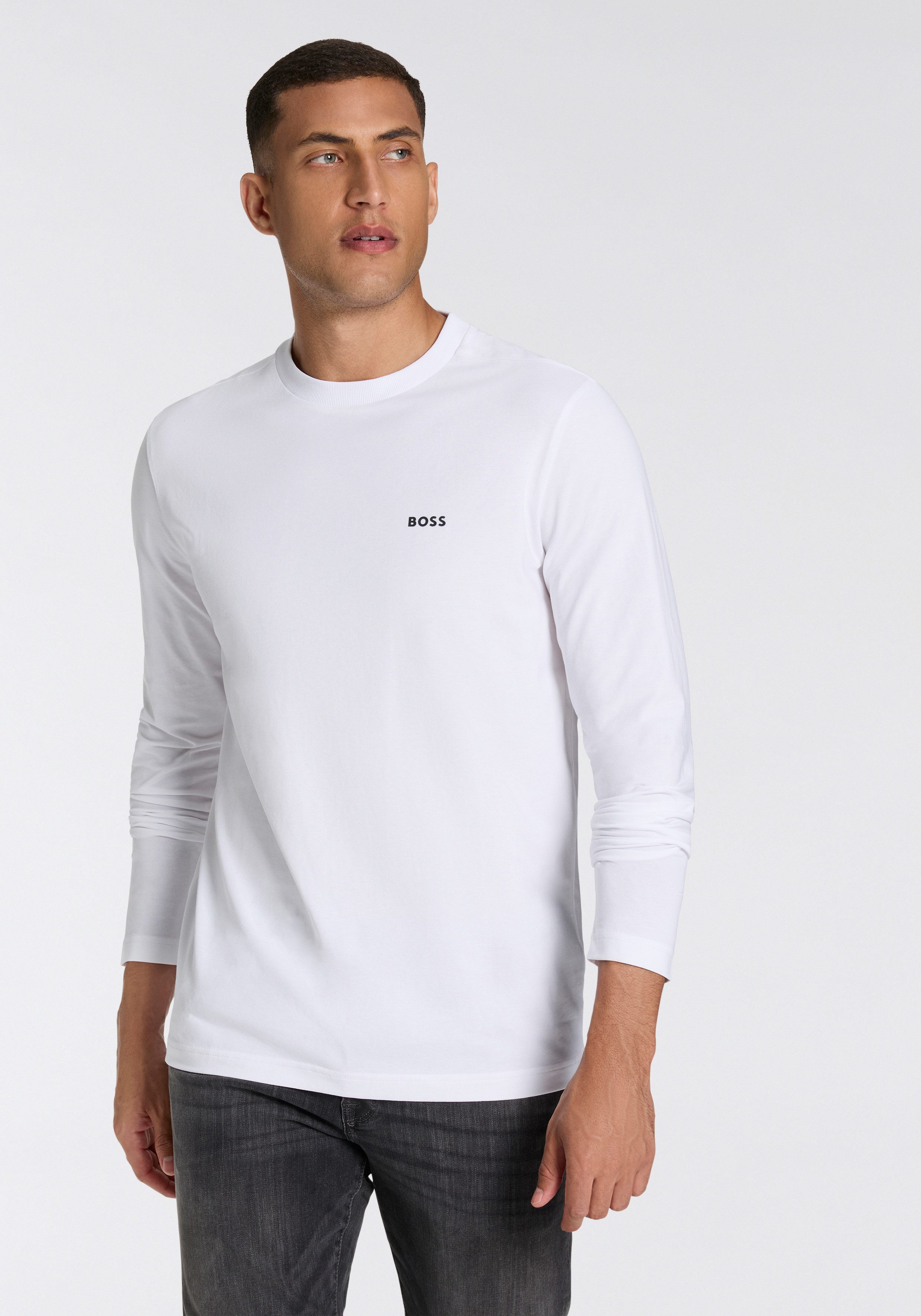 BOSS GREEN Langarmshirt Tee Long mit Rundhalsausschnitt günstig online kaufen