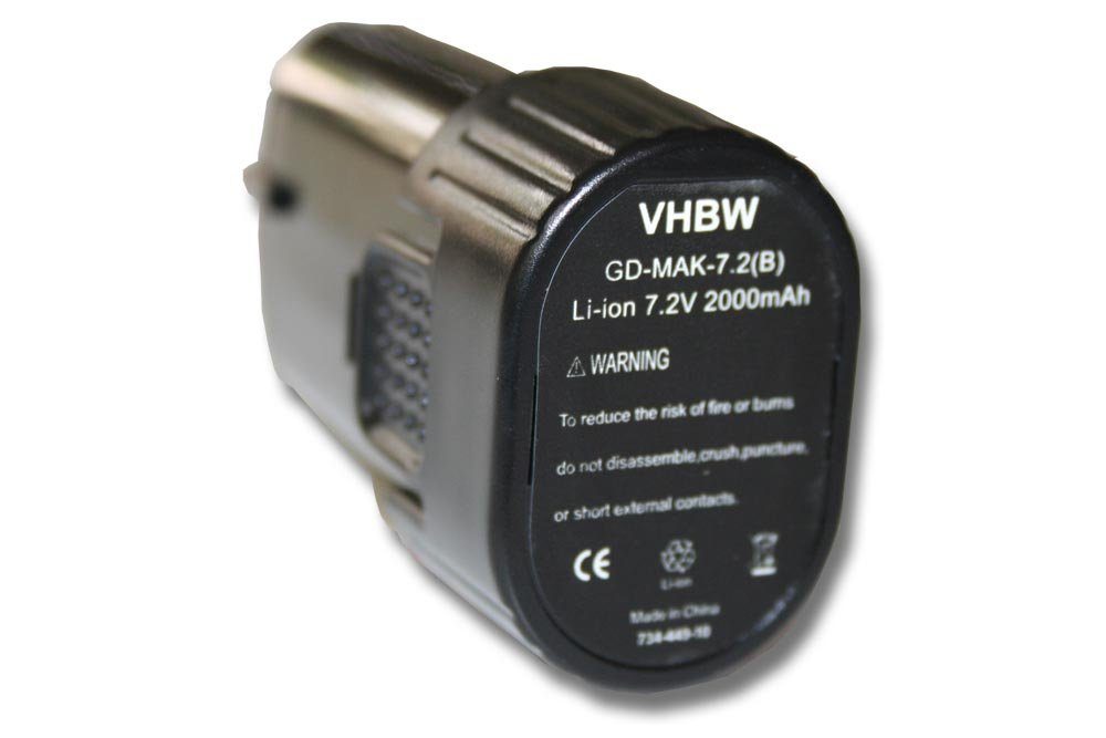 vhbw passend für Makita DF010D, DF010DS, DF010DSE, DF010DZ, GN900, GN900S, Akku 2000 mAh