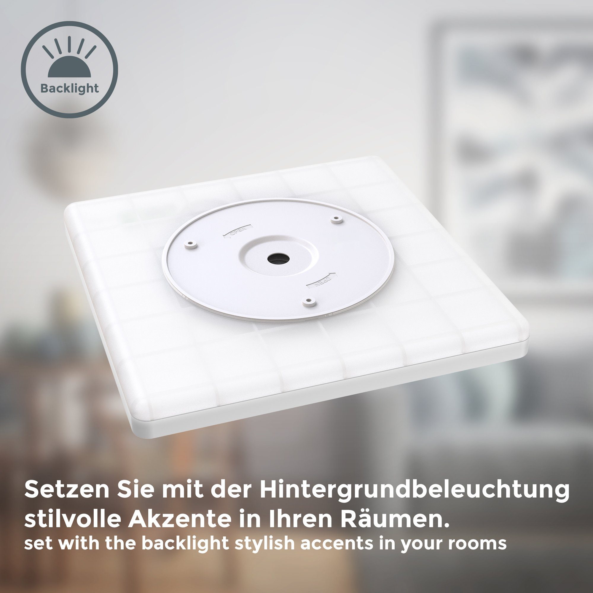 B.K.Licht Deckenleuchte LED Decken-Panel 293x293x28mm dimmbar Backlight Ultra-flach - BKL1311, Dimmfunktion, LED fest integriert, 4000K - Neutralweiß, Deckenlam – Bild 4 von 5
