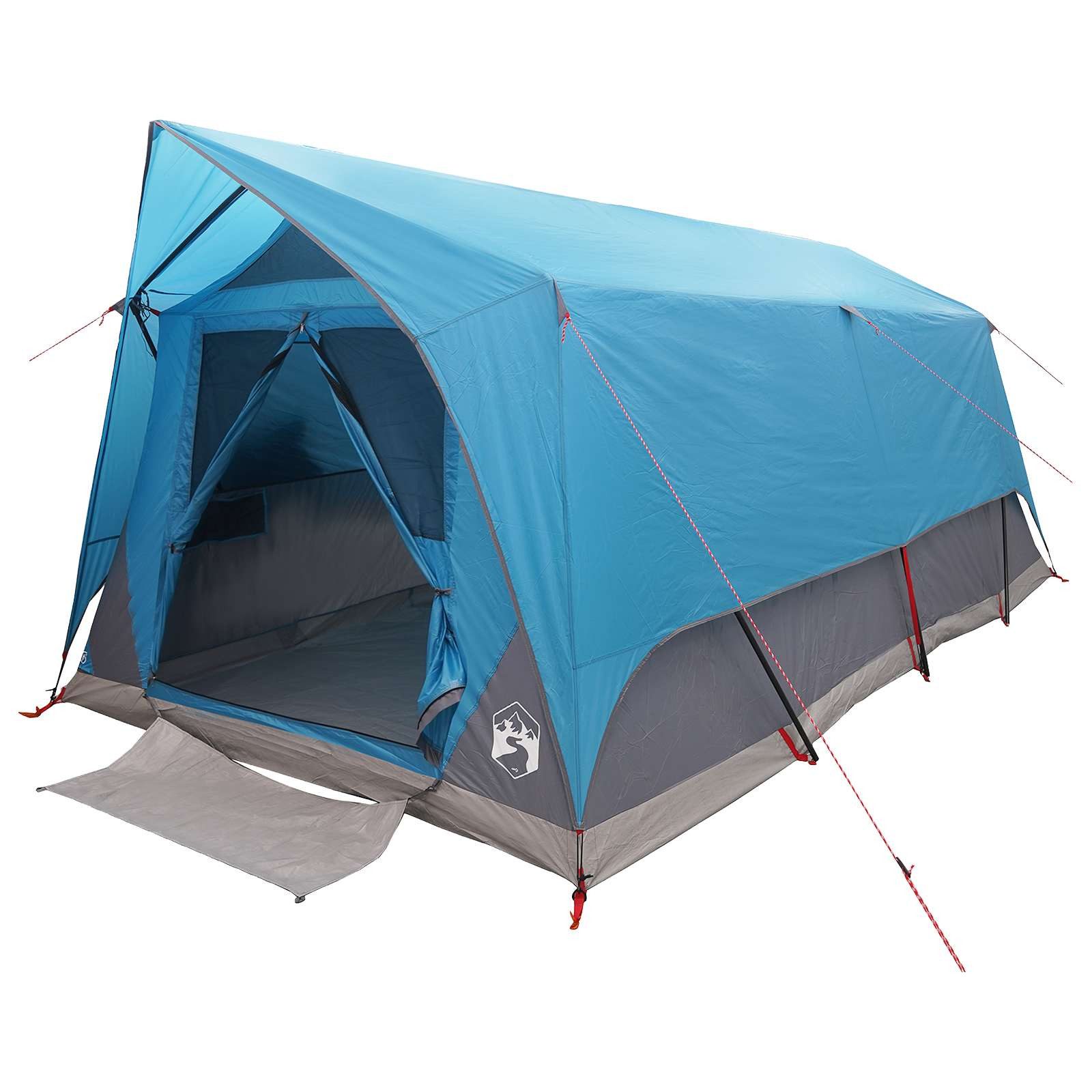 vidaXL Kuppelzelt 10 Personen Tunnelzelt mit Dach Blau 10 Personen Polyester und Stahl