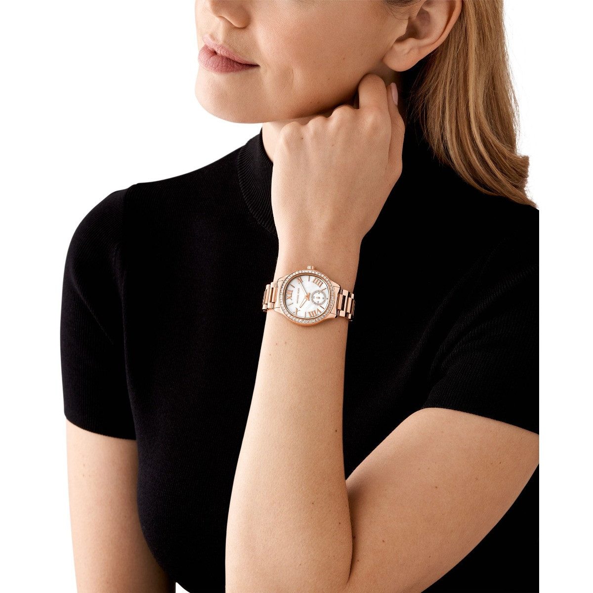 MICHAEL KORS Quarzuhr Damen-Uhr Sage Quarz Edelstahl-Band Roségold-Ton MK4806