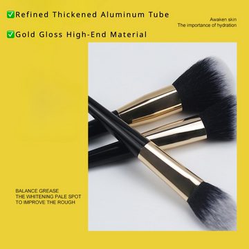 Silberstern Kosmetikpinsel-Set 10-teiliges Make-up-Pinsel-Set mit weichen Borsten, Beauty-Tools, Schwarzer Griff mit hochwertigem Aufbewahrungseimer