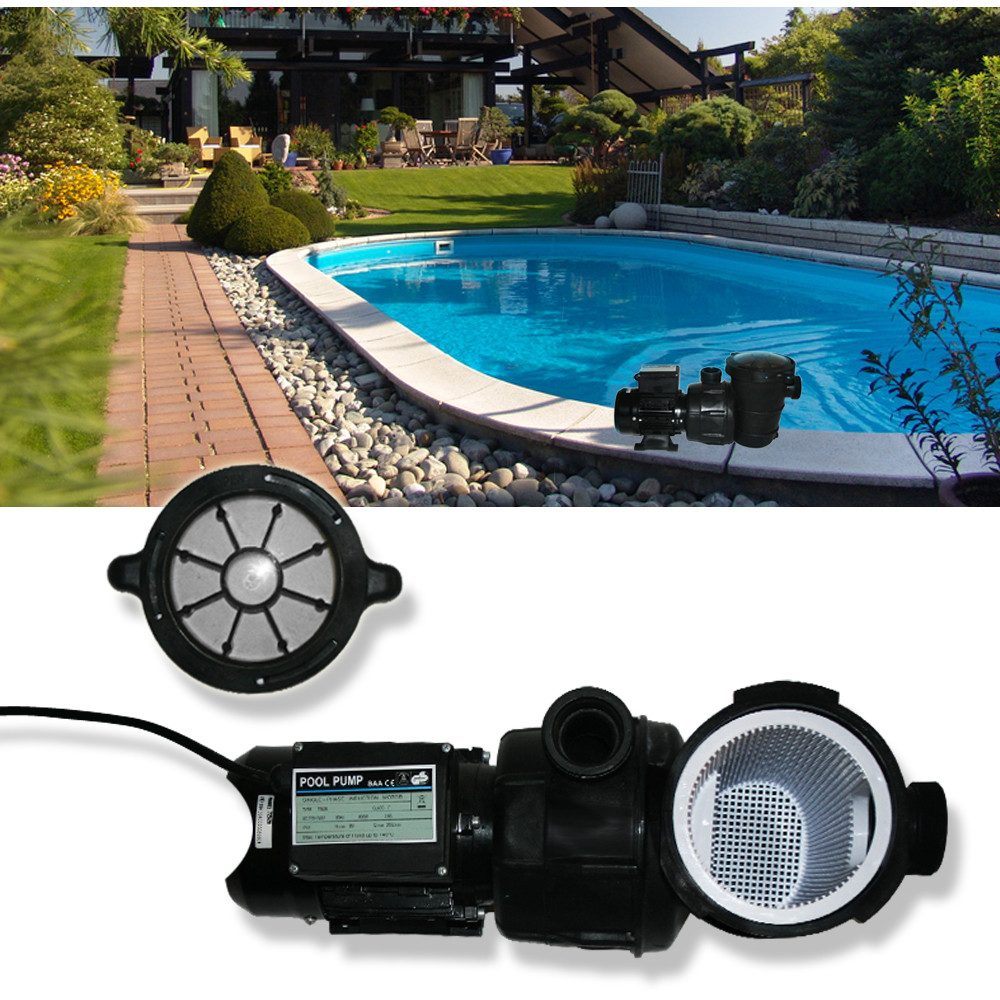 OK-Living Pool-Filterpumpe, Schwarz, 16 m³/h (Set) günstig online kaufen