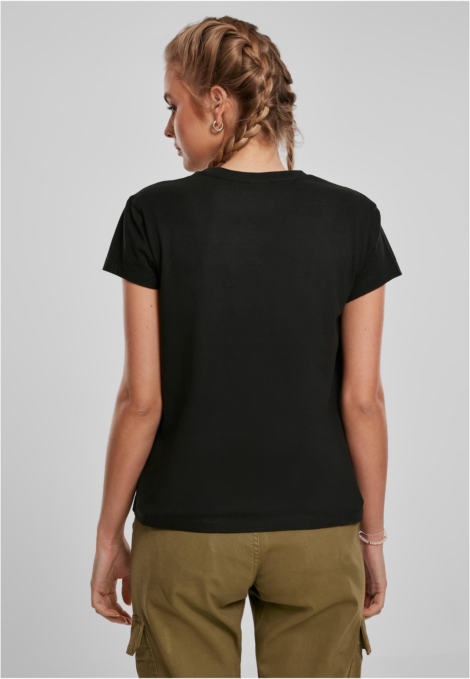 black Damen Box Ladies Tee T-Shirt (1-tlg) CLASSICS Basic URBAN