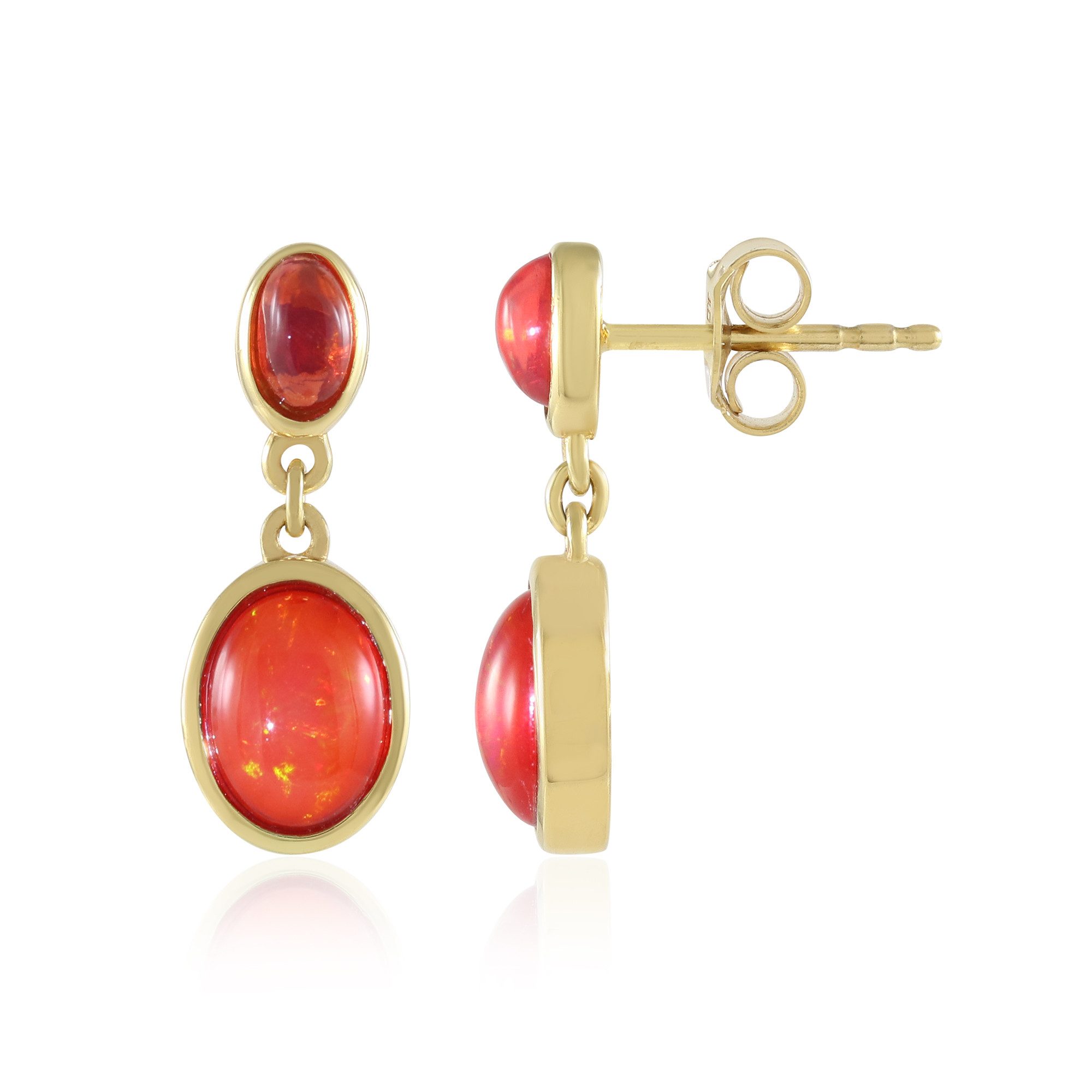 Cavill Ohrring-Set Äthiopischer Roter Opal Goldplattierte Silberohrringe (2 günstig online kaufen