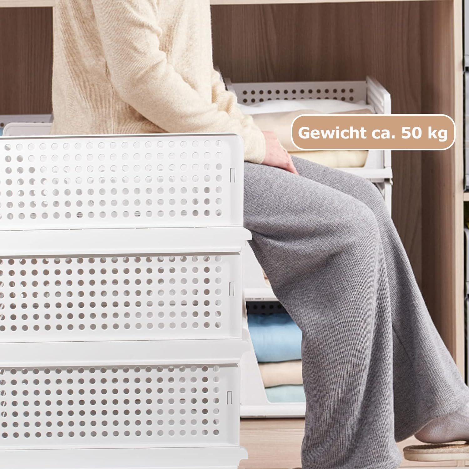 Zedelmaier Organizer Schrank-Organizer Kleiderschrank Schublade faltbare Aufbewahrungsbox (Set, 3 St., Set of 3), Klappbar und Stapelbar Aufbewahrungsbox
