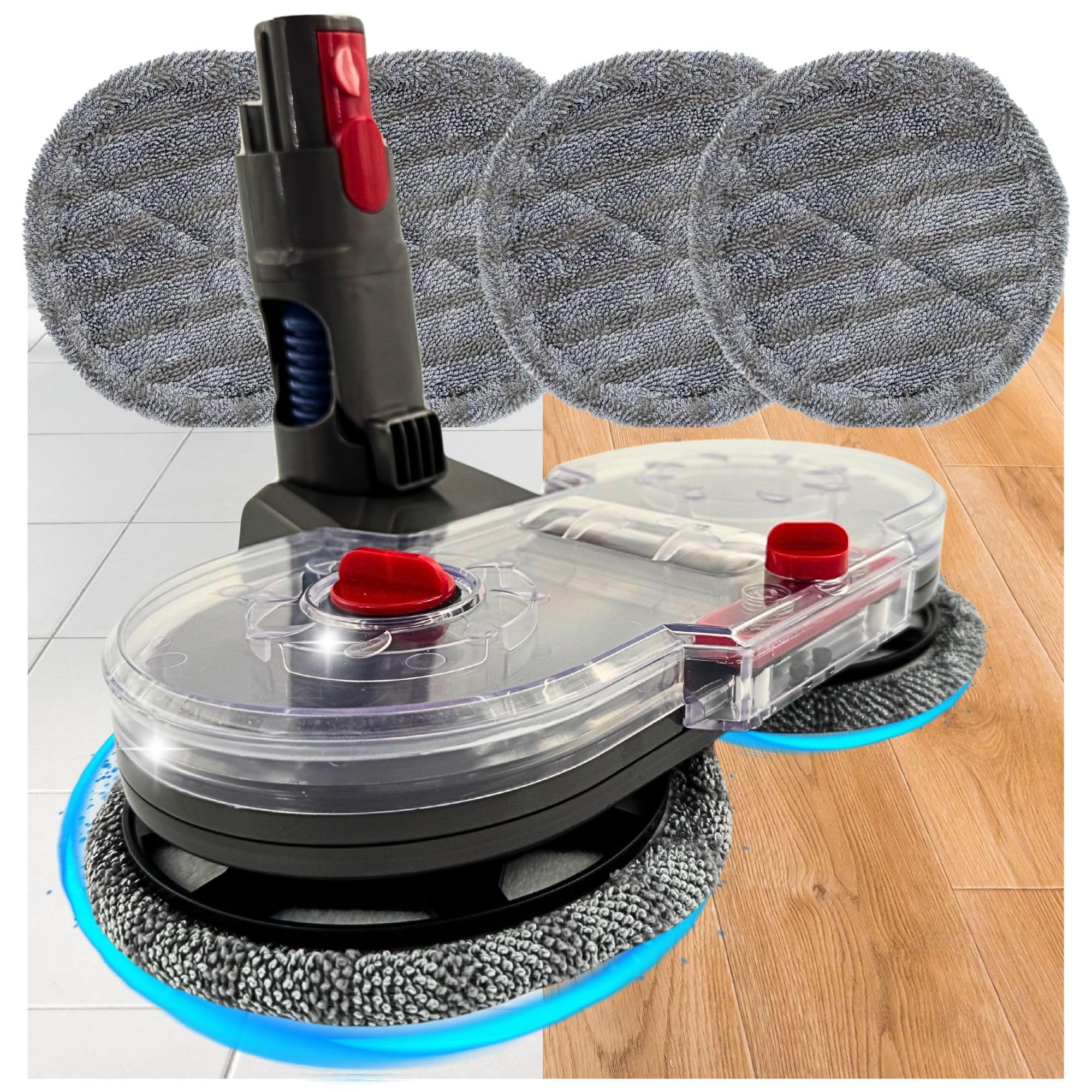 Maxorado Bodendüse Wischaufsatz für Dyson Staubsauger 4 Pads Wischdüse V7 V8 V10 V11 V15, Zubehör für Akku Sauger Zubehör, (Wischen und Saugen, 5-tlg), Ersatzteil Bodendüse Wischmopp Fuß