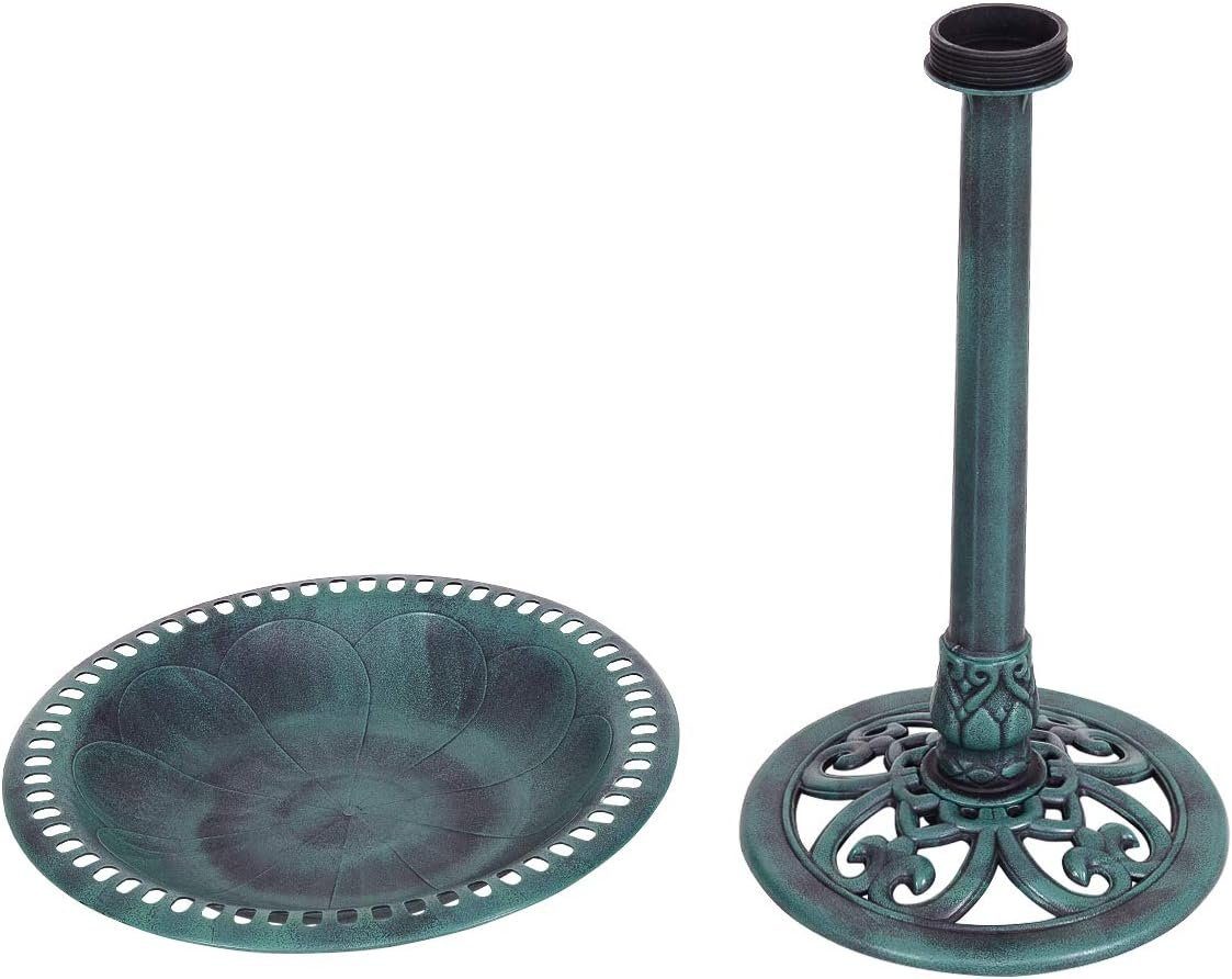 KOMFOTTEU Vogeltränke Vogelbad Vogelfuttersäule, für Wildvögel