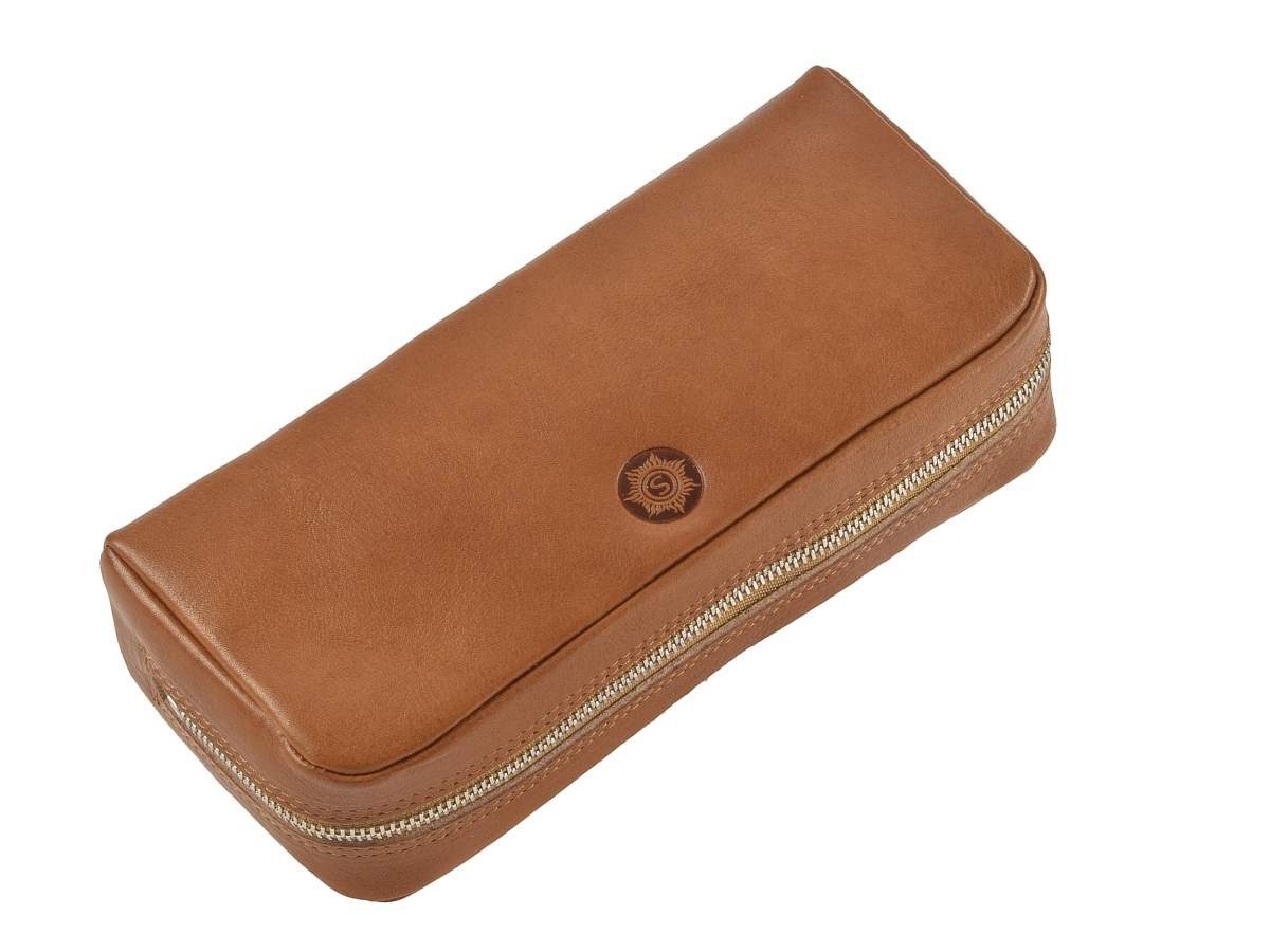 Sonnenleder Kulturbeutel Faschina, Kulturtasche, Kosmetikbeutel, Waschtasche, für Damen und Herren