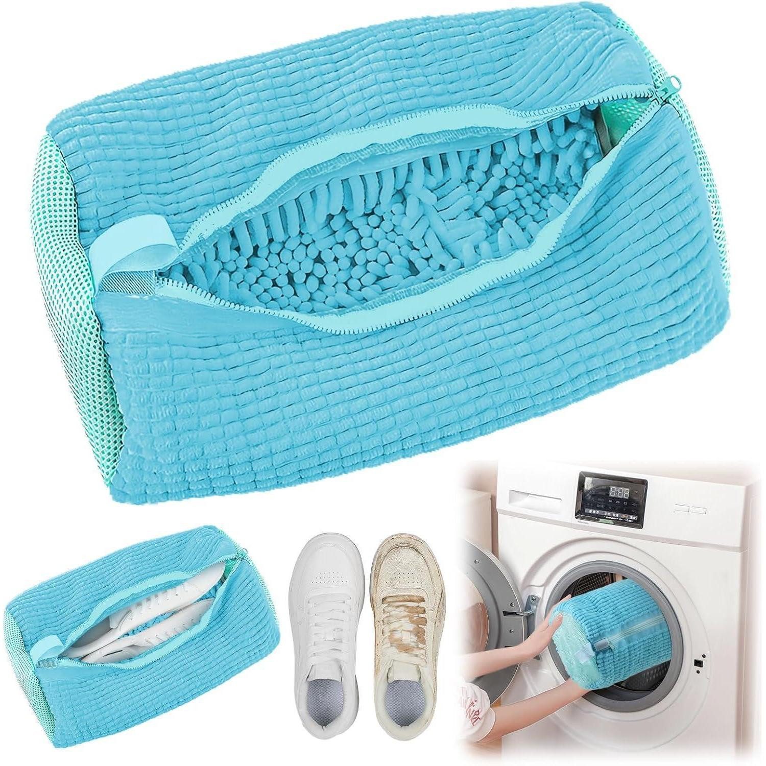LuxusKollektion Galoschen Schuhwaschbeutel Waschmaschine Wiederverwendbar Hellblau 1 Stück