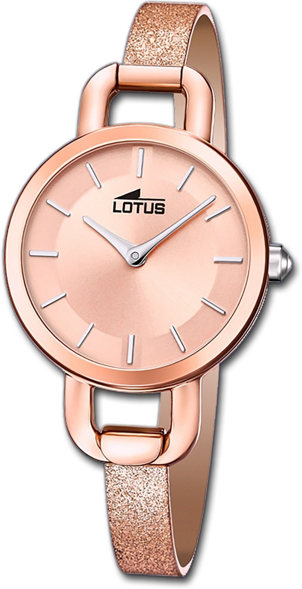 Lotus Quarzuhr Lotus Leder Damen Uhr 18747 Armbanduhr, Damenuhr mit Lederarmband, rundes Gehäuse, klein (ca. 28mm), Elegant-S
