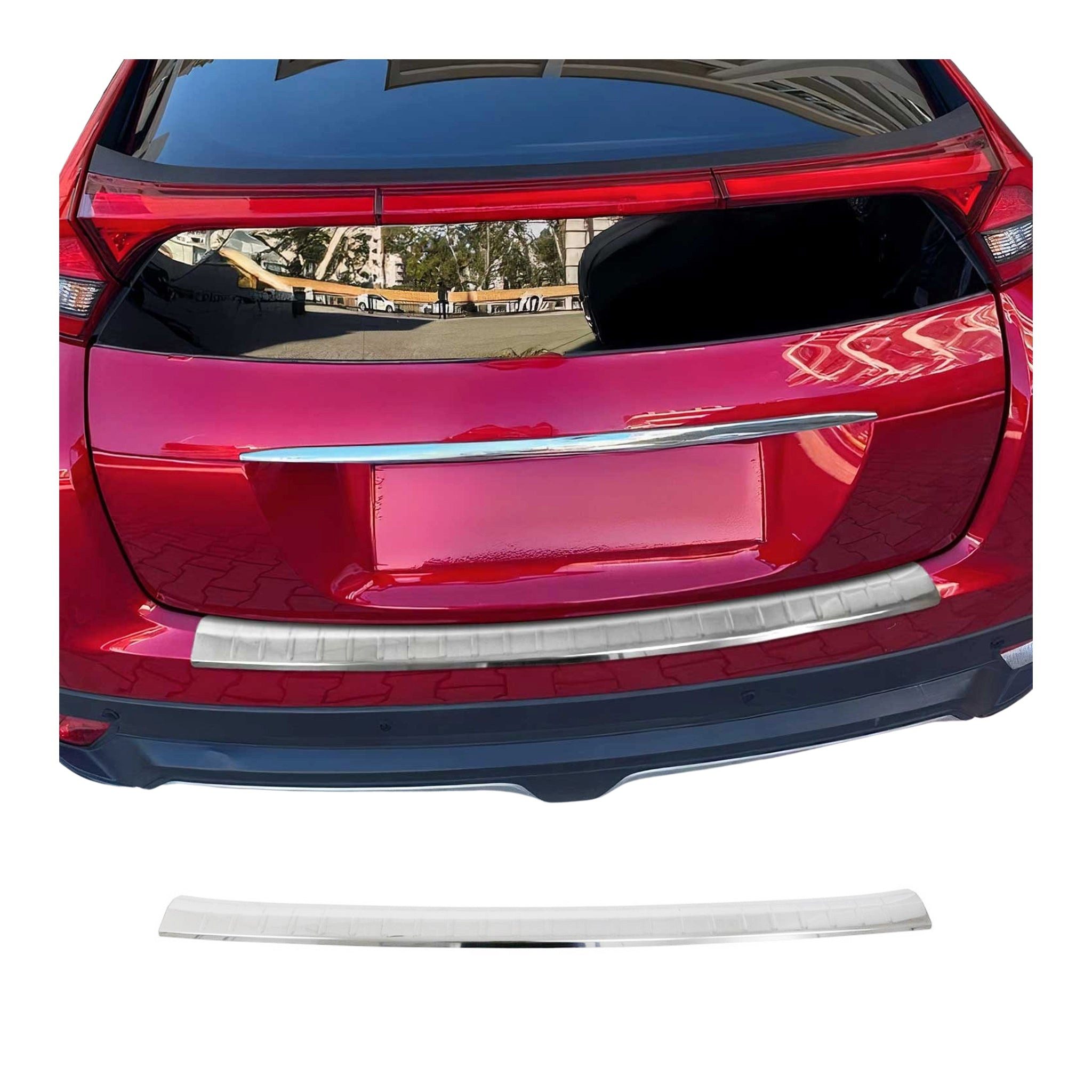 OMAC Ladekantenschutz für Mitsubishi Eclipse Cross 2017-21 Edelstahl Chrom, Zubehör für Mitsubishi Eclipse Cross 2017-2021, Langlebig,Einfache Reinigung,Einfache Installation,Rostbeständig