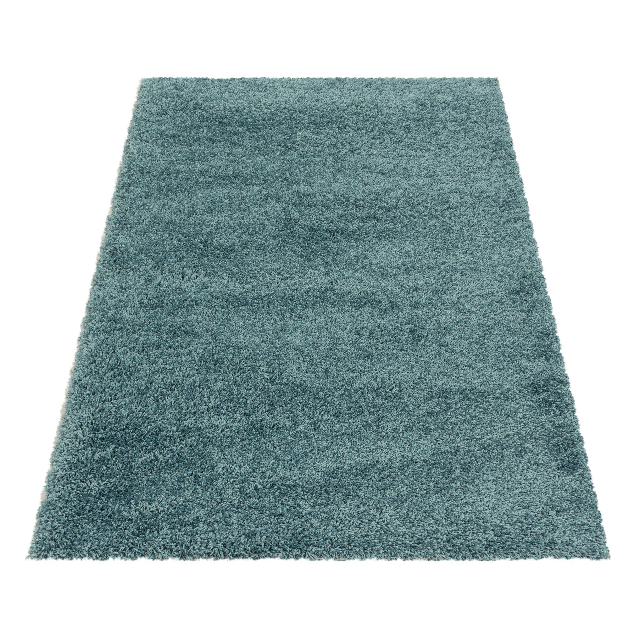 Teppich Unicolor Höhe: mm, Einfarbig, Rechteckig, Teppich Teppium, Wohnzimmer - 30 Aqua