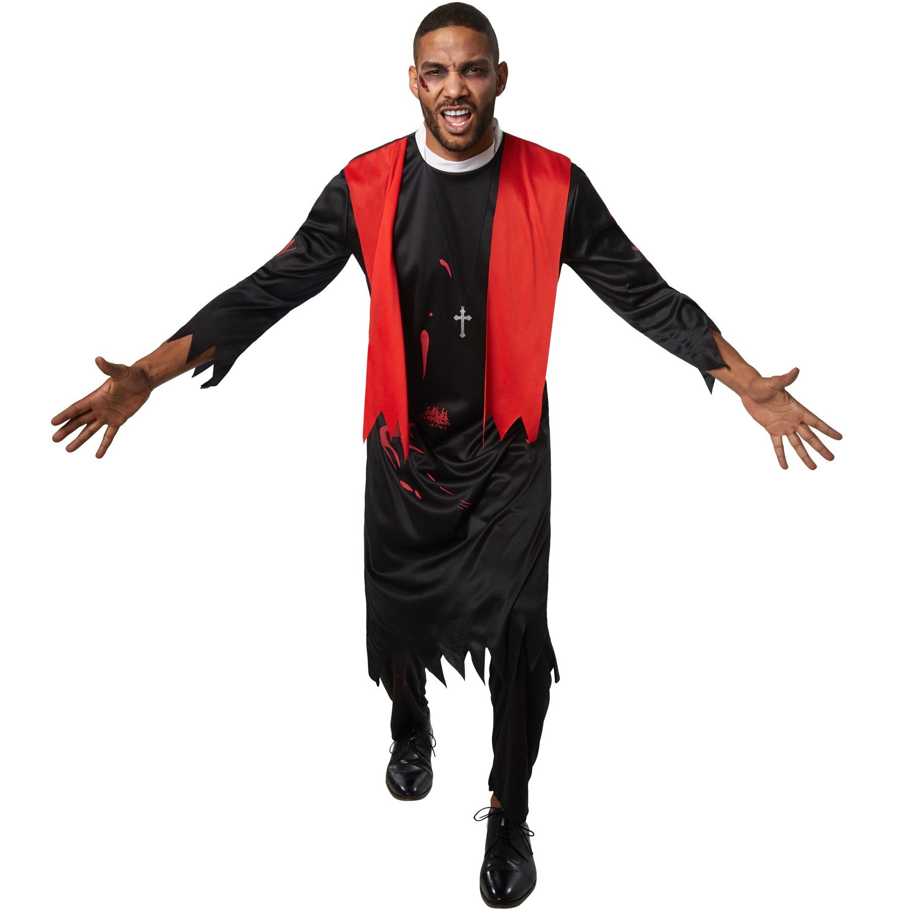 dressforfun Kostüm Herrenkostüm Gruseliger Zombie Pfarrer, Zweiteiliges Kostüm aus Gewand und Hose