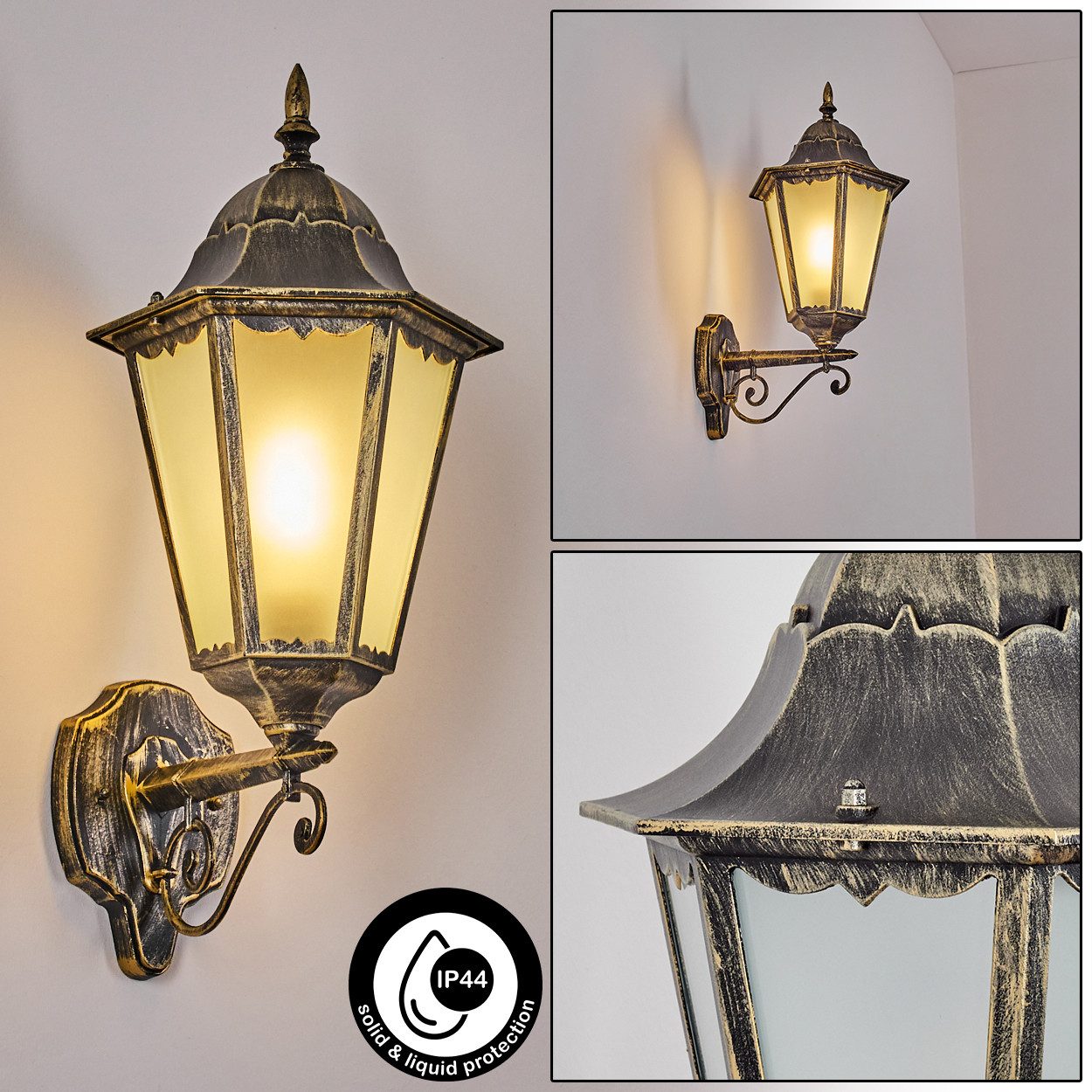 hofstein Außen-Wandleuchte Außenwandlampe aus Metall/Glas in günstig online kaufen