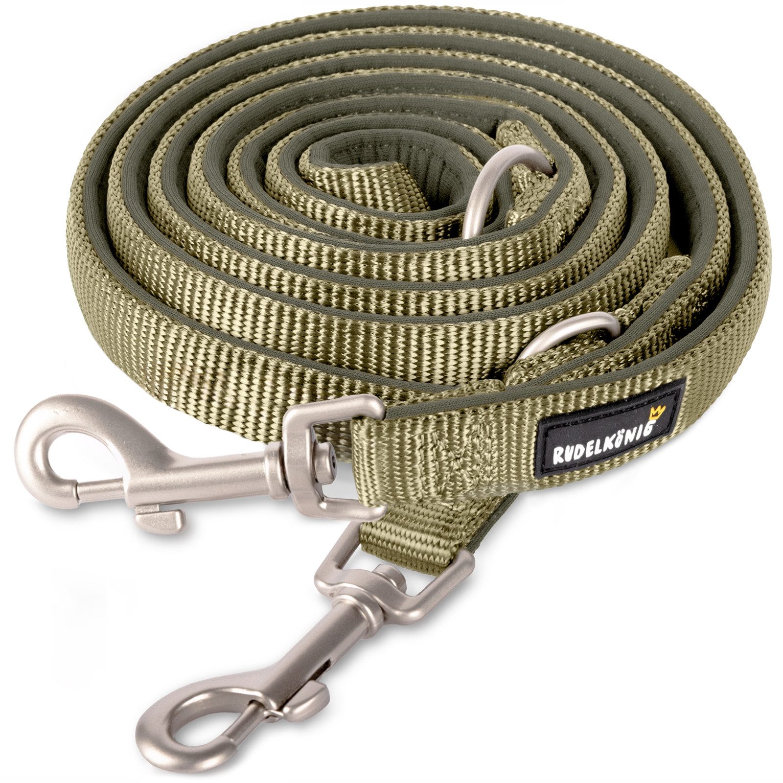 Rudelkönig Hundeleine Gepolsterte Hundeleine Bella, Verstellbare Führleine 2,30m, Nylon, Neopren (1-tlg), Für alle Hundegrößen