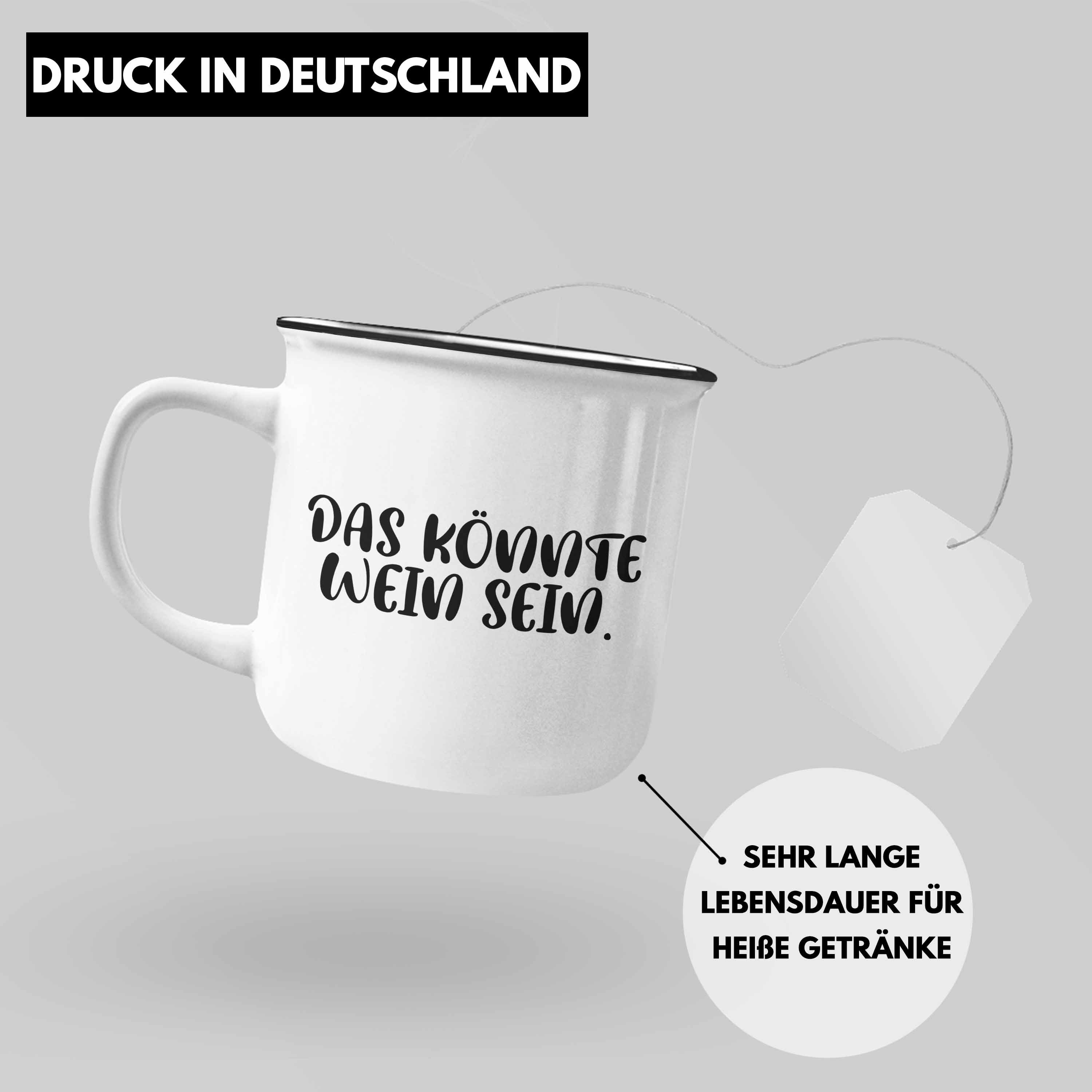 Silber Trendation Sein Tasse - Kollegin Tasse Weinliebhaber Wein Trendation Büro Geschenk Thermotasse Könnte Sprüche - Kollege Das KaffeeEmaille Spruch Lustige Emaille -