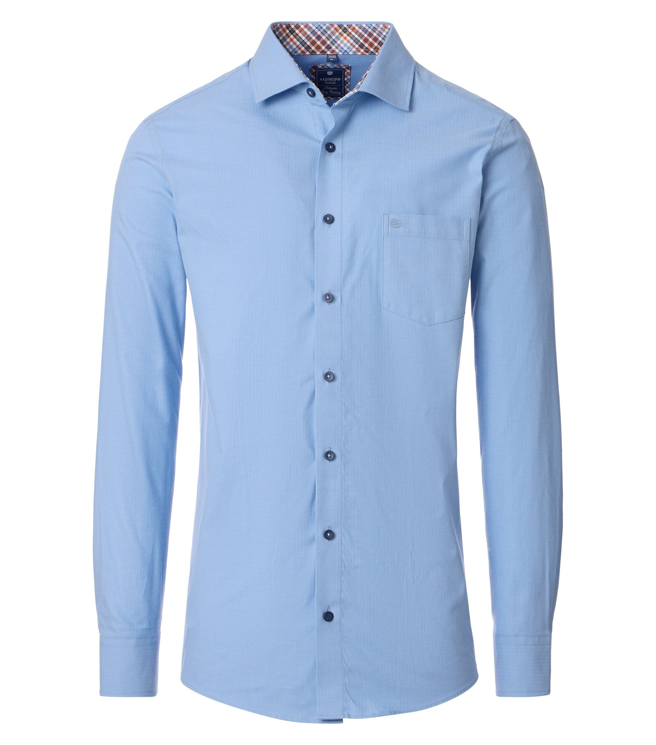 Redmond Langarmhemd uni Comfort Fit (100-tlg) günstig online kaufen