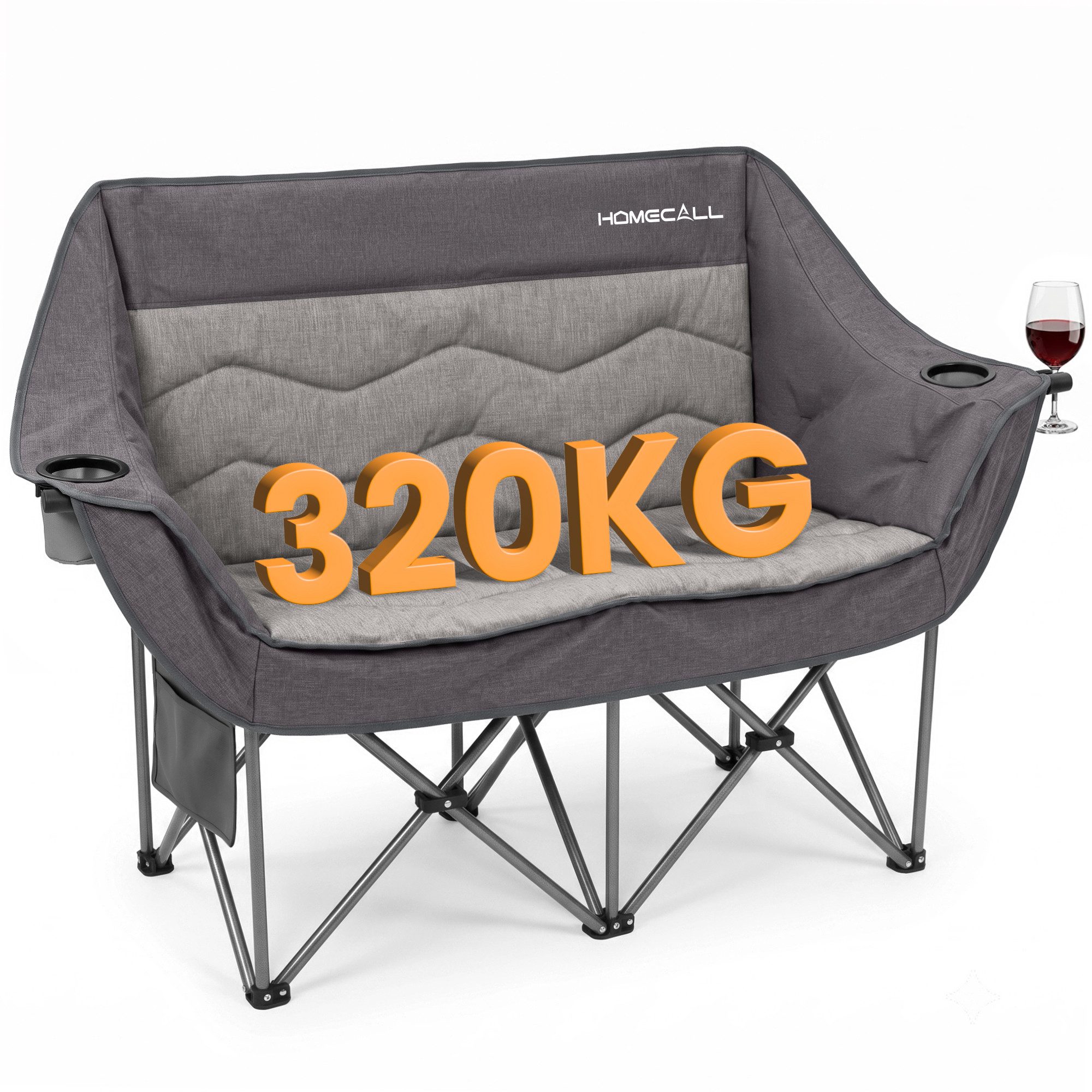 HOMECALL Campingstuhl Camping sofa Faltbar Karpfenstuhl Camping Couch Doppelter (1 St)