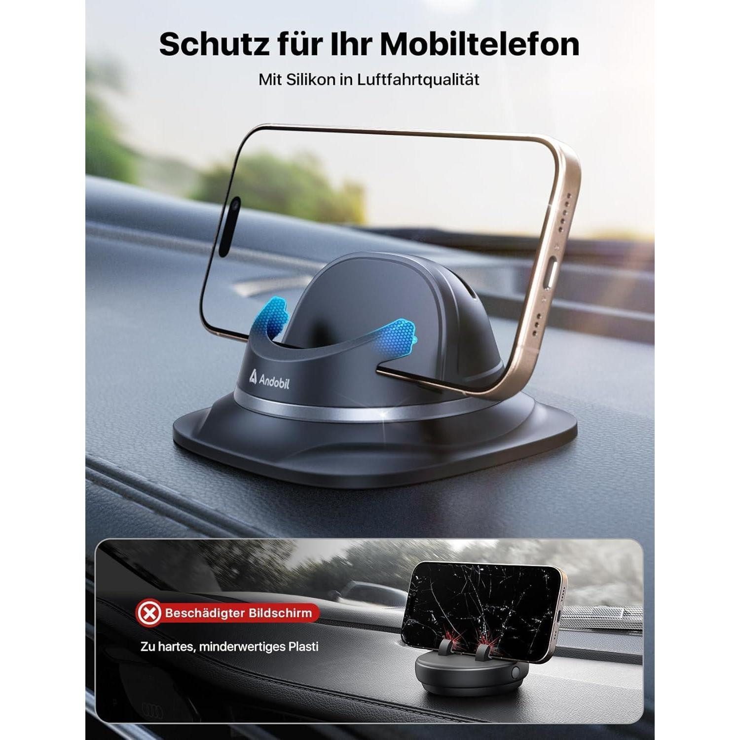 LuxusKollektion Handy-Halterung Handyhalterung Auto Armaturenbrett Kfz Samsung iPhone 15/14/13/12/11 – Bild 4 von 5