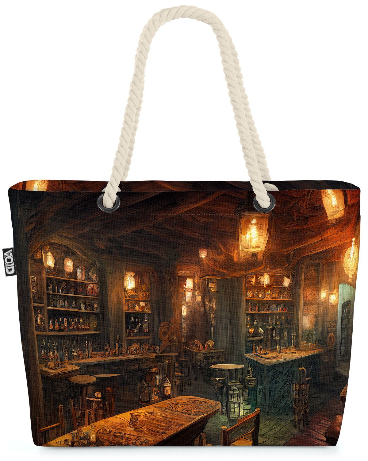 VOID Strandtasche (1-tlg), Bar Schottland Fantasy gebäude historisch antik roman landhaus stil h