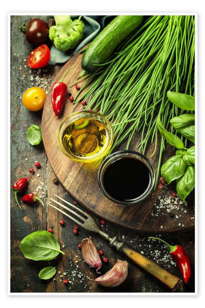 Posterlounge Poster Editors Choice, Gesundes Bio-Gemüse und Gewürze, Küche Fotografie