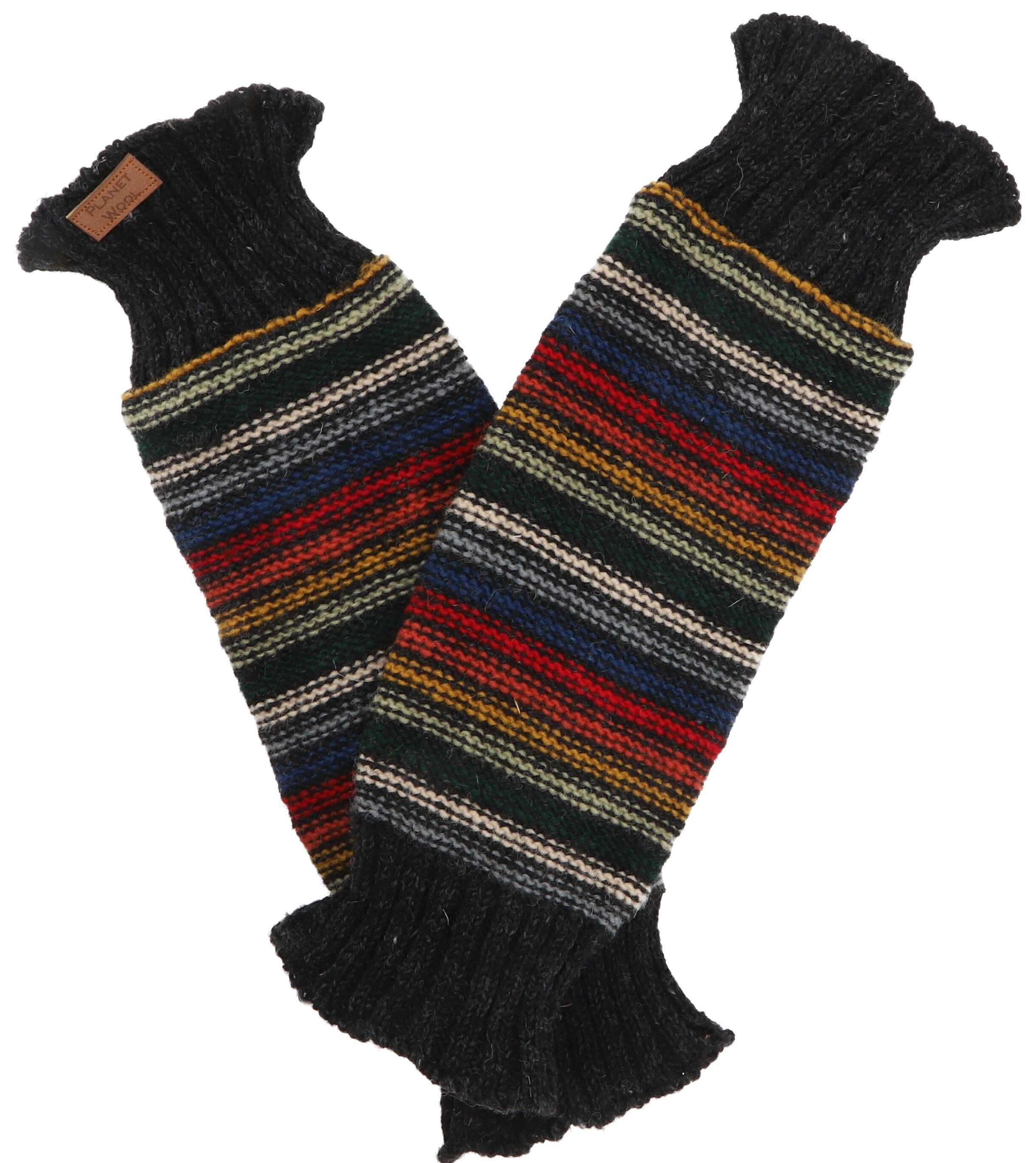 Guru-Shop Haussocken Wollstulpen aus Nepal, Beinstulpen gestreift -.. günstig online kaufen