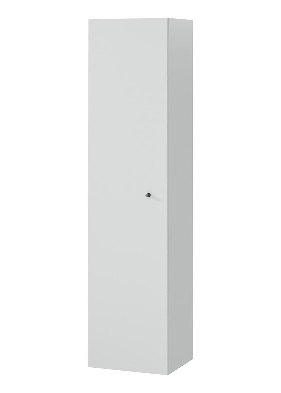 KOLMAN Hochschrank Hochhängeschrank Grau Tür 160 Schwarz LARGA Möbelgriffe Spiegel mit