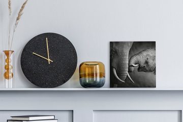 OneMillionCanvasses® Leinwandbild Wildtiere - Elefant - Schwarz - Weiß - Porträt, (1 St), Leinwand Bilder für Wohnzimmer Schlafzimmer