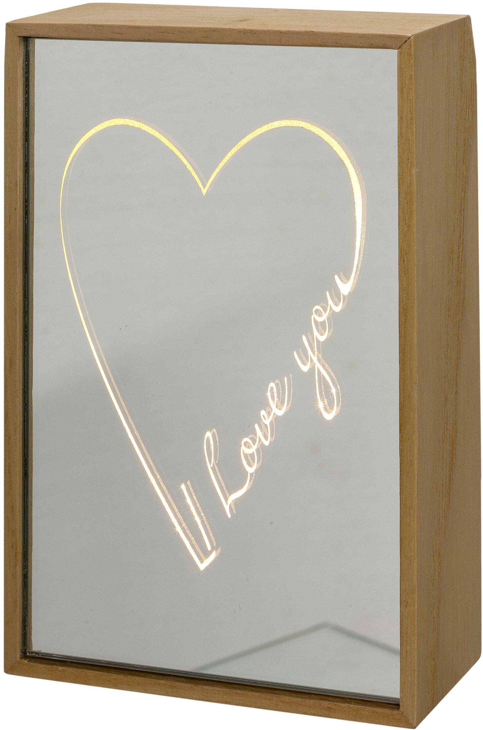 Creativ home LED-Dekofigur Dekoobjekt mit Schriftzug I LOVE YOU (1 St), mit LED-Beleuchtung