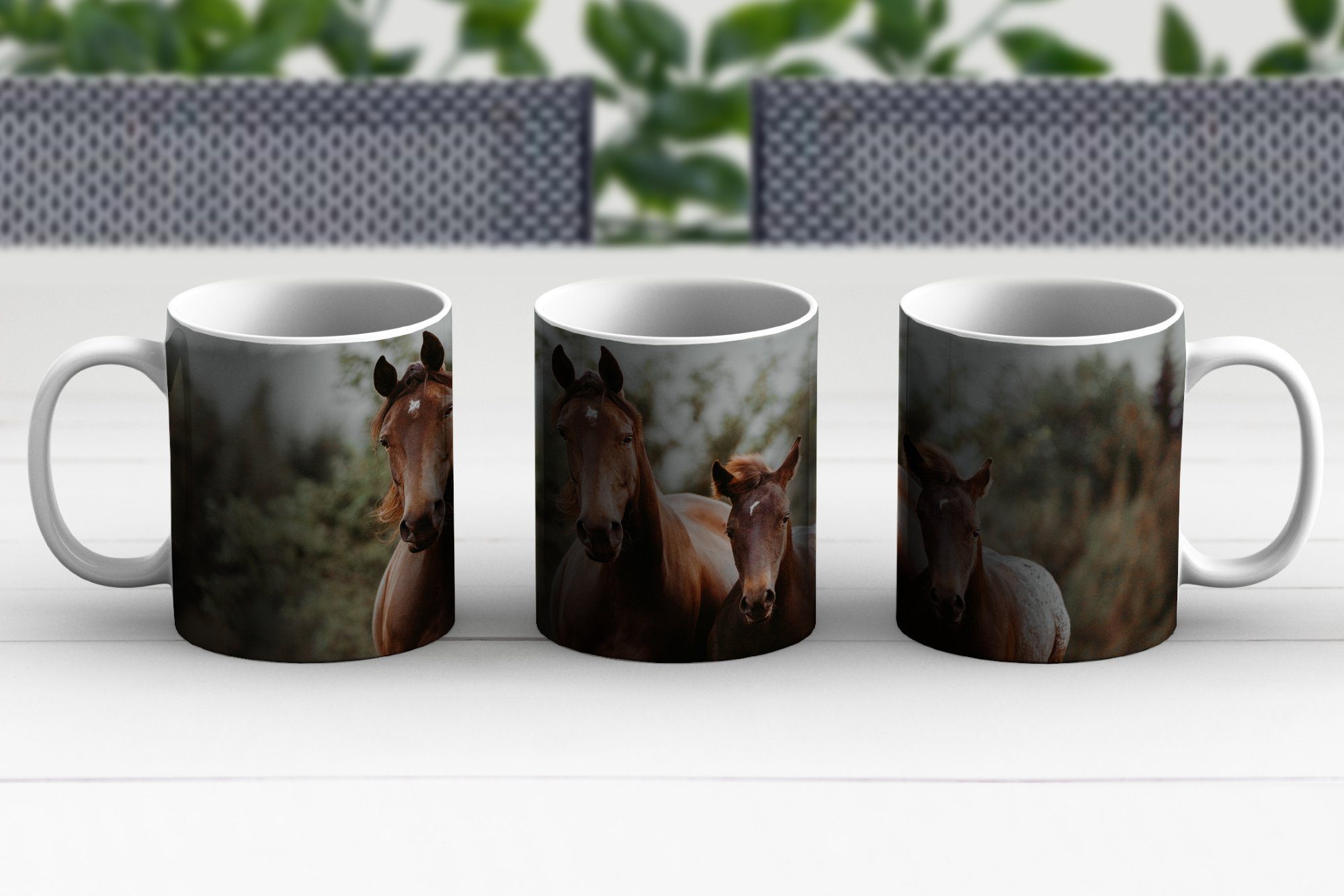 Teetasse, Natur, Pferd Geschenk Becher, Teetasse, - Keramik, Tasse MuchoWow Fohlen - Kaffeetassen,