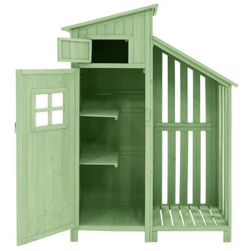 BOTC Gartenhaus Gerätehaus Gartenschrank Geräteschuppen Geräteschrank, BxT: 124x46 cm, auch für kleine Gärten geeignet,Grün, (Holzhütte, 1 St., Gartenhaus)