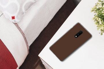 MuchoWow Handyhülle Braun - Dunkel - Farben, Phone Case, Handyhülle OnePlus 7, Silikon, Schutzhülle