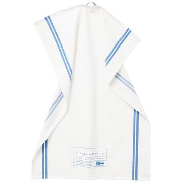 Lexington Geschirrtuch LEXINGTON Geschirrtuch Organic Cotton with Side Stripes White-Blue (50