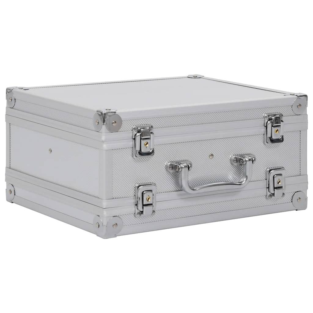 vidaXL Koffer Waffenkoffer Aluminium ABS Silbern