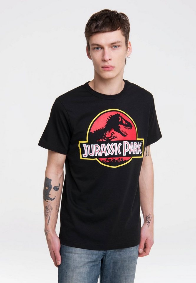 LOGOSHIRT T-Shirt Jurassic Park Logo mit coolem Print, Aufwendiger  Siebdruck mit Jurassic Park-Logo