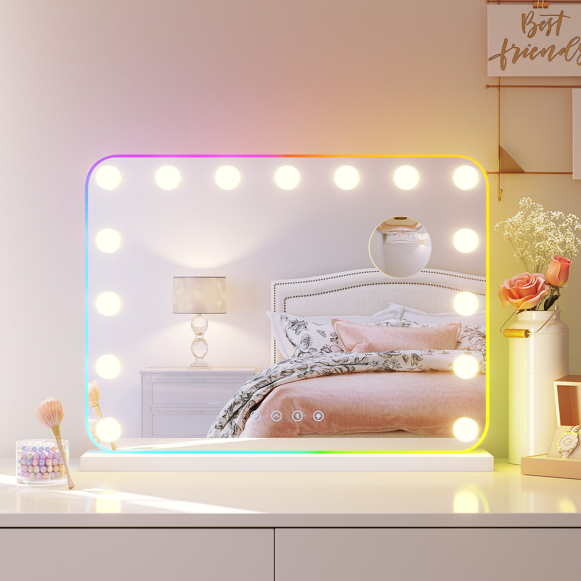 SONNI Schminkspiegel Kosmetikspiegel 15LED Schminkspiegel mit günstig online kaufen