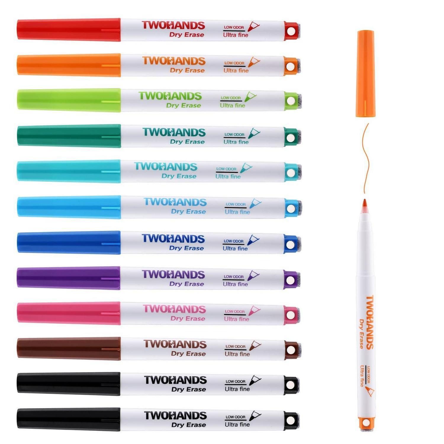 LuxusKollektion Whiteboard Marker Whiteboard Marker 12er Set 0,7mm ultrafein magnetisch